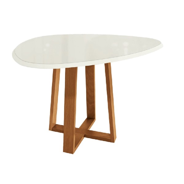 Mesa de Jantar Elma para 4 Lugares 135x105cm Kappesberg - Carvalho e Off White