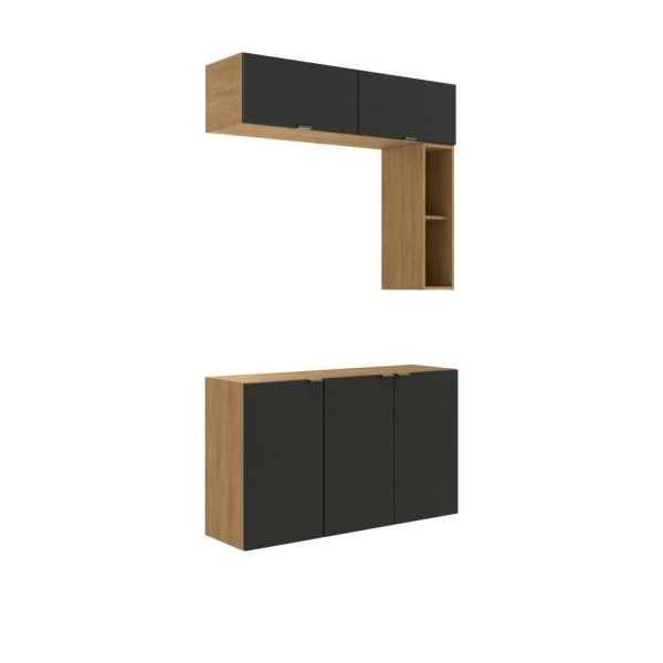 Conjunto Para Banheiro Kappesberg Suprema 4 Peças Freijó/preto Fosco 120cm