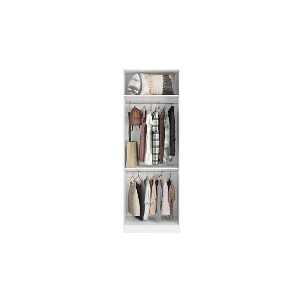 Encontraproduto.com.br - Guarda-roupa 2 Portas 2 Cabideiros Kappesberg Adapt Branco/macadâmia 80cm