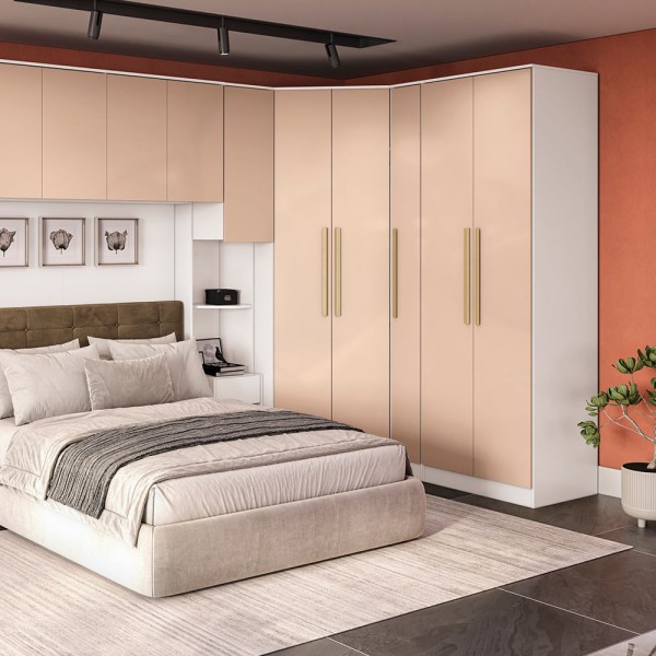 Encontraproduto.com.br - Guarda-roupa 2 Portas 2 Cabideiros Kappesberg Adapt Branco/macadâmia 80cm