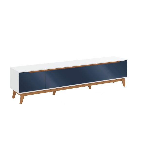 Encontraproduto.com.br - Rack Kappesberg 3 Portas Branco/Azul 218cm