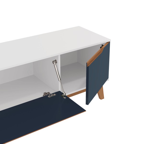 Encontraproduto.com.br - Rack Kappesberg 3 Portas Branco/Azul 218cm
