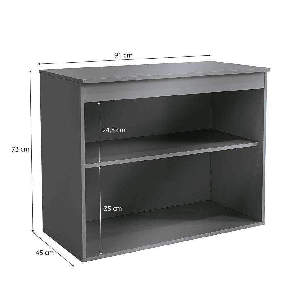 Encontraproduto.com.br - Armário Baixo Kappesberg 2 Portas Office Platinum 91cm