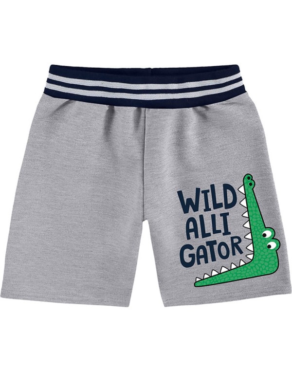 Encontraproduto.com.br - Bermuda Kyly Infantil Menino Verão com Estampa Wild Jacaré 1/3 - 110954B