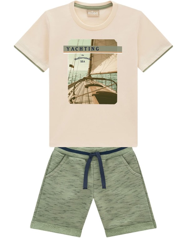 Encontraproduto.com.br - Conjunto Infantil Menino Estampado Verão Milon 4/8 - 14165