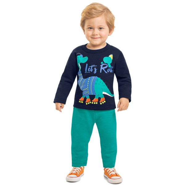 Conjunto Infantil Masculino Casaco com Calça Kyly Azul marinho