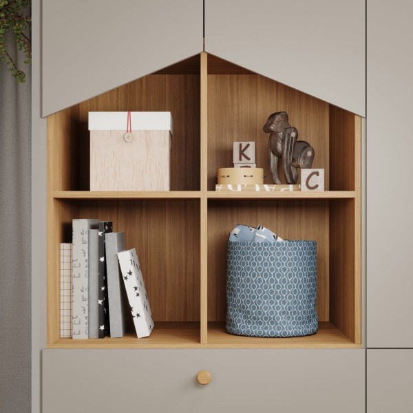 Encontraproduto.com.br - Guarda Roupa De Bebê 4 Portas E 4 Gavetas Bala De Goma Espresso Móveis Fendi/Nature