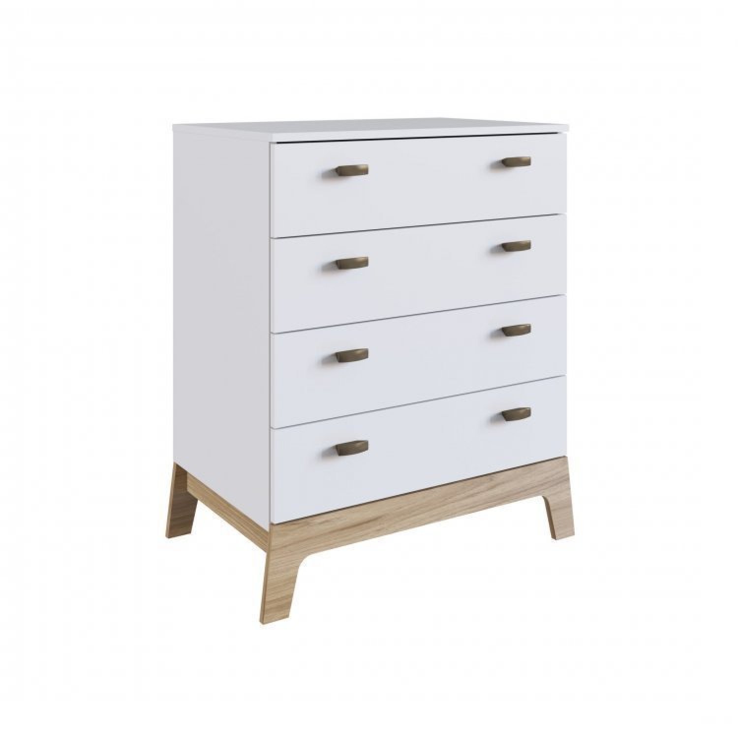 Encontraproduto.com.br - Quarto De Bebê Com Berço 3 Em 1 86X136,6X68Cm E Cômoda 4 Gavetas Favo De Mel Completa Móveis Branco