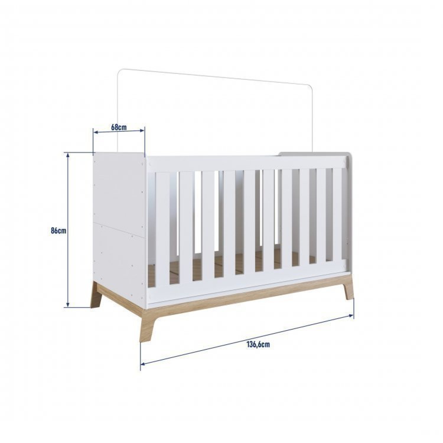Encontraproduto.com.br - Quarto De Bebê 5 Peças Com Berço 3 Em 1 Cômoda E Nichos Favo De Mel Completa Móveis Branco