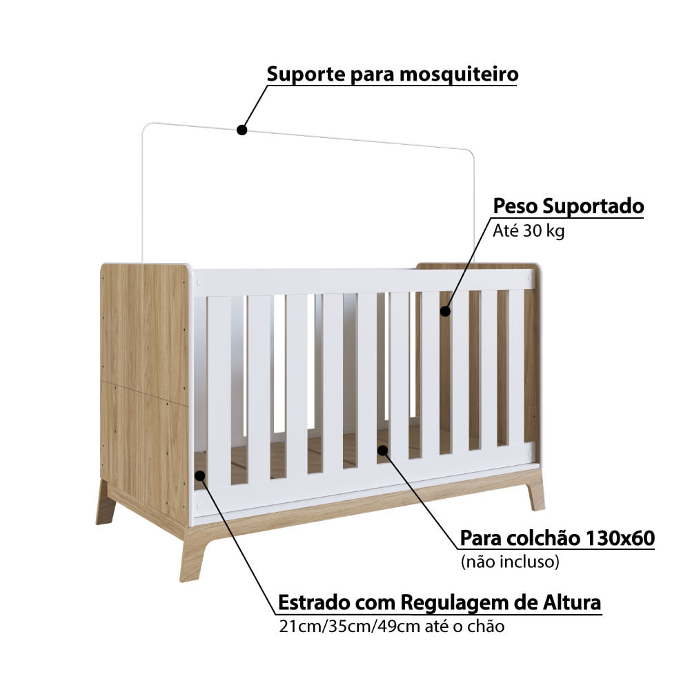 Quarto De Bebê Com Berço Cômoda Guarda Roupas Nicho e Caixa Organizadora Favo De Mel Branco