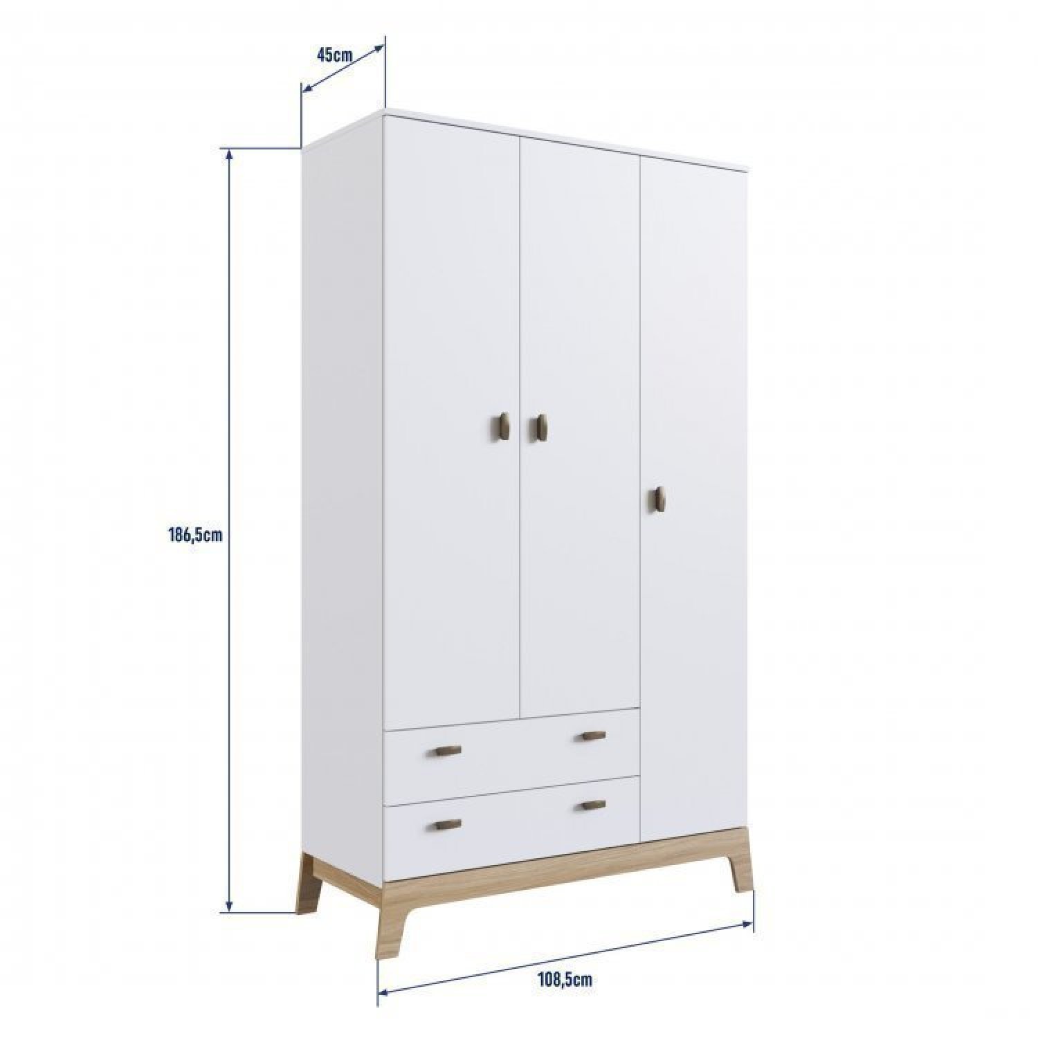 Encontraproduto.com.br - Quarto De Bebê Com Berço 3 Em 1 Cômoda Guarda Roupas e Nichos Duplos Favo De Mel Branco