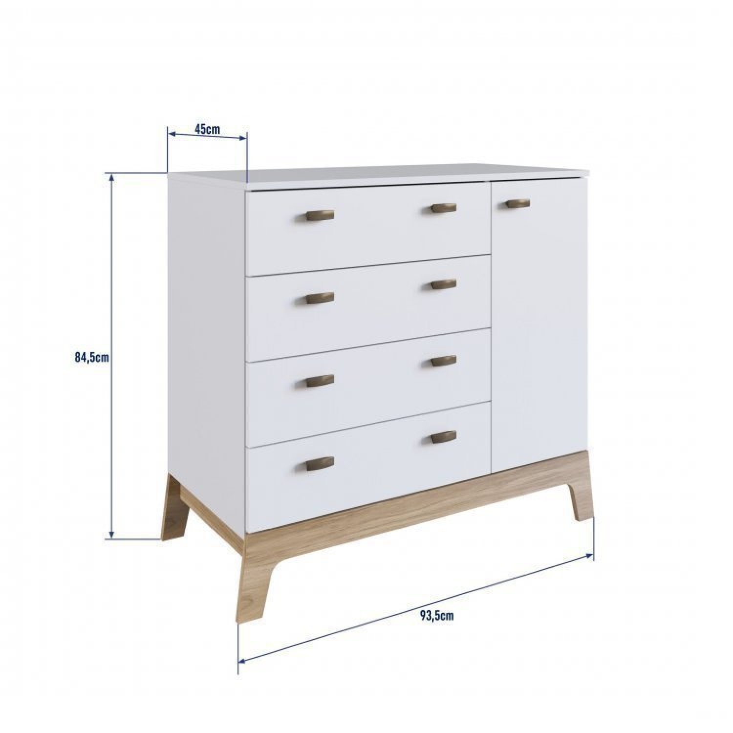 Encontraproduto.com.br - Quarto De Bebê Com Berço 3 Em 1 Cômoda Guarda Roupas e Nichos Duplos Favo De Mel Branco