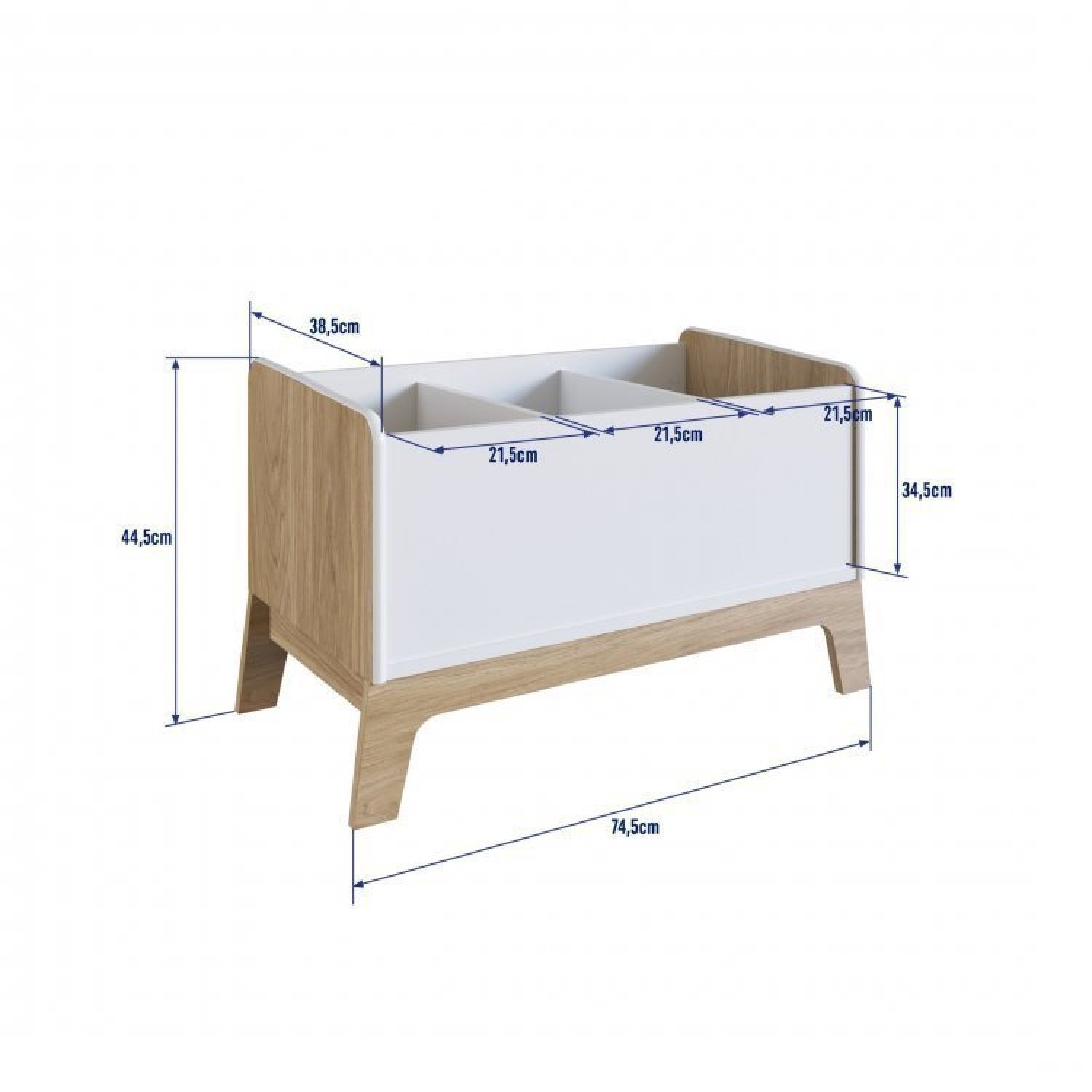 Encontraproduto.com.br - Quarto De Bebê Com Berço Cômoda Estante Com Nichos e Caixa De Brinquedos Favo De Mel Itapuã/Branco