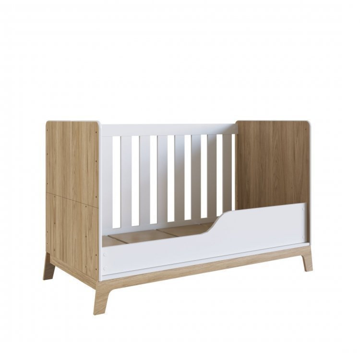 Encontraproduto.com.br - Quarto De Bebê Com Berço Cômoda Estante Com Nichos e Caixa De Brinquedos Favo De Mel Itapuã/Branco
