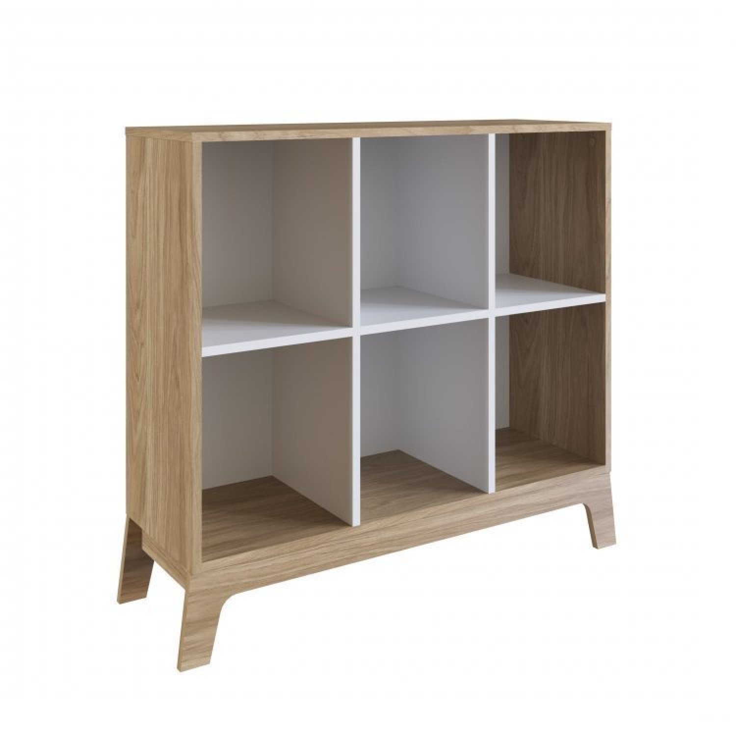 Encontraproduto.com.br - Quarto De Bebê 3 Peças Com Berço 3 Em 1 Cômoda e Estante Com 6 Nichos Favo De Mel Itapuã/Branco