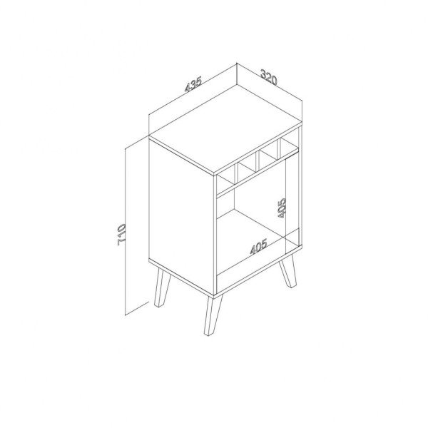 Encontraproduto.com.br - Mesa de Apoio 1 Nicho com Garrafeiro 4 Garrafas Rústico
