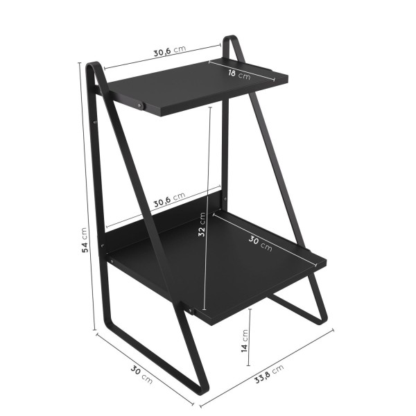 Encontraproduto.com.br - Mesa de Cabeceira Nicho em Aço Begônia CabeCasa MadeiraMadeira Preto Fosco