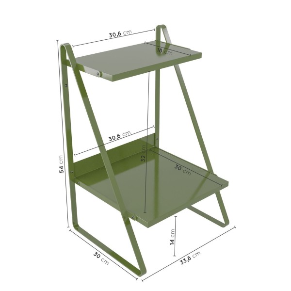 Encontraproduto.com.br - Mesa de Cabeceira Nicho em Aço Begônia CabeCasa MadeiraMadeira Verde Musgo