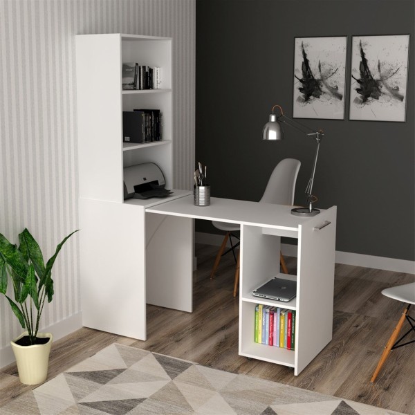 Encontraproduto.com.br - Armário com Mesa Retrátil ME4171 Tecnomobili Branco