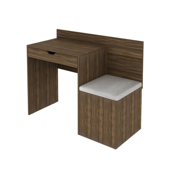 Encontraproduto.com.br - Escrivaninha 1 Gaveta com Puff Lateral 107,3x46,5cm ME4168 Nogal