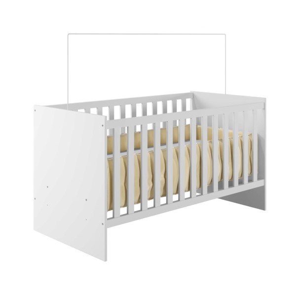 Encontraproduto.com.br - Berço com Colchão Suporte Mosquiteiro Life 100% MDF Branco