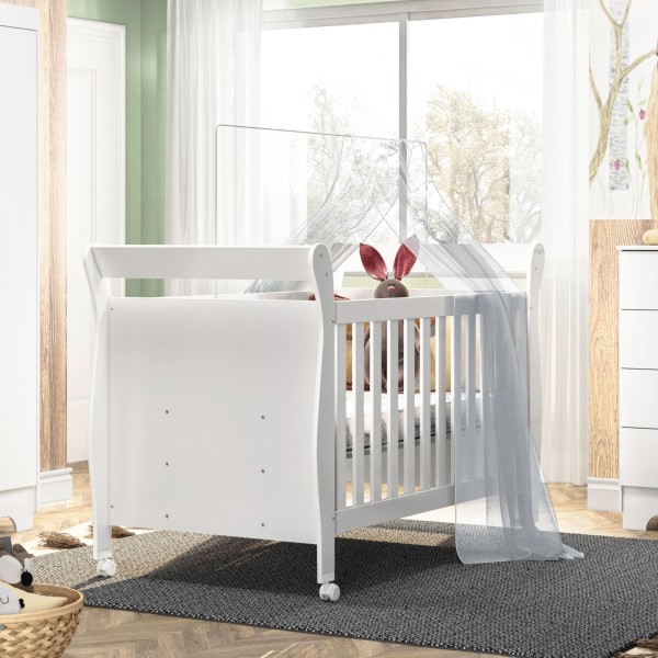 Encontraproduto.com.br - Berço Mini Cama 100% MDF com Colchão Slim Branco