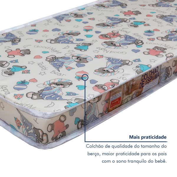 Encontraproduto.com.br - Berço Mini Cama 100% MDF com Colchão Slim Branco