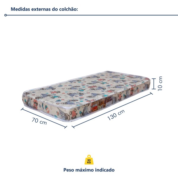 Encontraproduto.com.br - Berço Mini Cama 100% MDF com Colchão Slim Branco