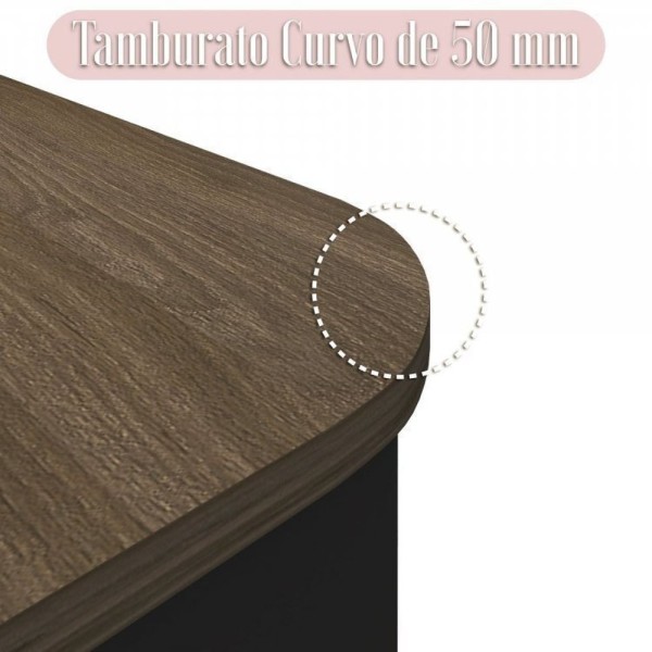 Encontraproduto.com.br - Escritório 1 Mesa Ld Mesa Apoio Charuto Preto