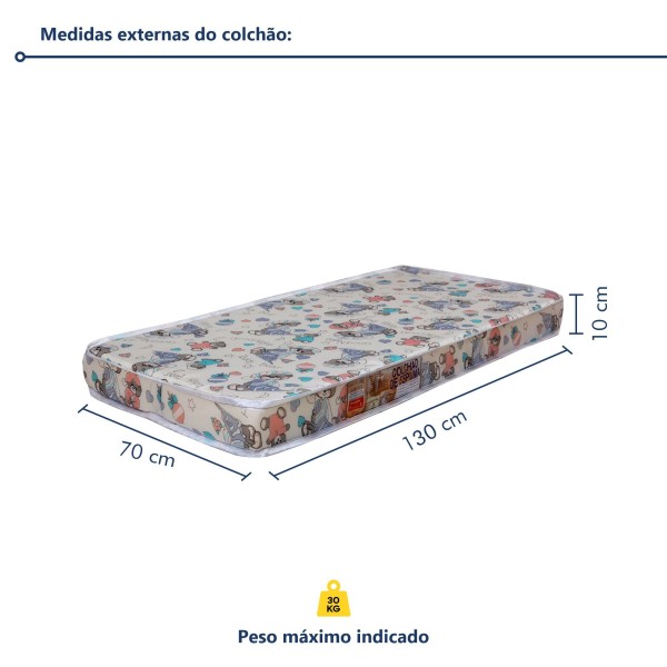 Encontraproduto.com.br - Berço Mini Cama 100% MDF com Colchão Slim Branco/Madeirado Ypê