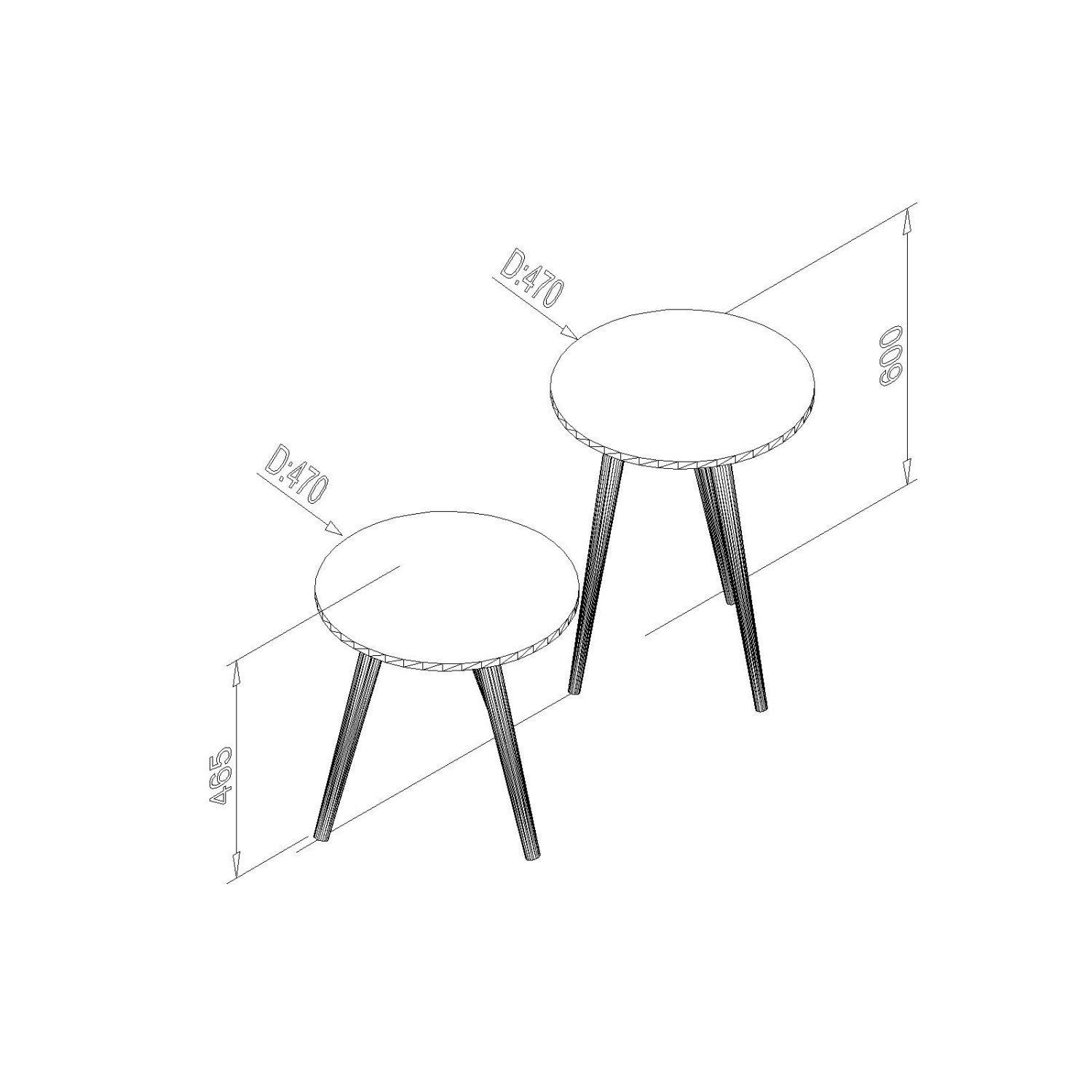 Encontraproduto.com.br - Conjunto com 2 Mesas de Apoio RT 3152 Rústico