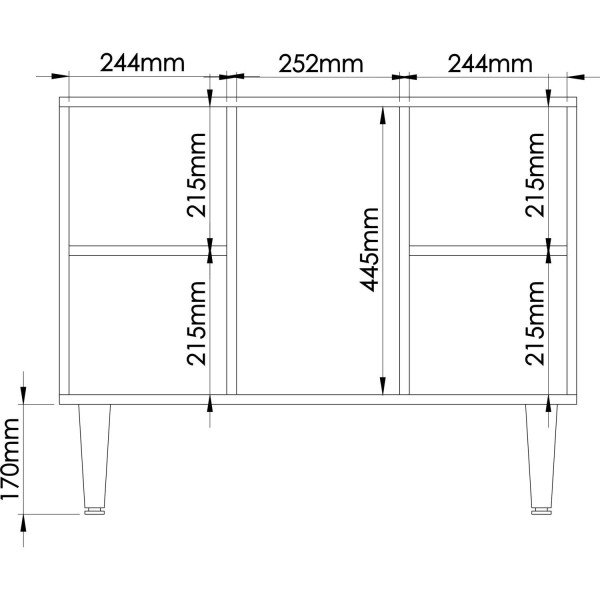 Encontraproduto.com.br - Estante Baixa 5 Nichos Infinity Pistasche