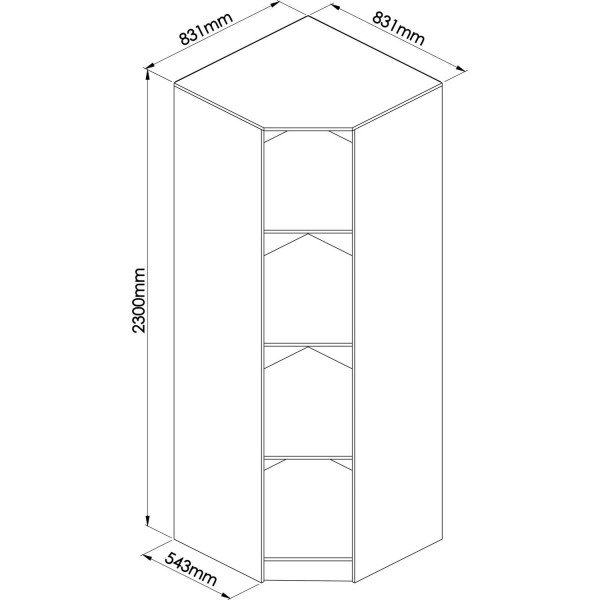 Encontraproduto.com.br - Guarda Roupa Modulado Canto Oblíquo 1 Porta Requinte+ Móveis Castro Branco Line