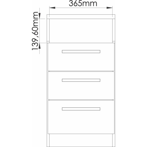 Encontraproduto.com.br - Mesa de Cabeceira 3 Gavetas 1 Nicho Elegance Móveis Castro Angelin/Níquel