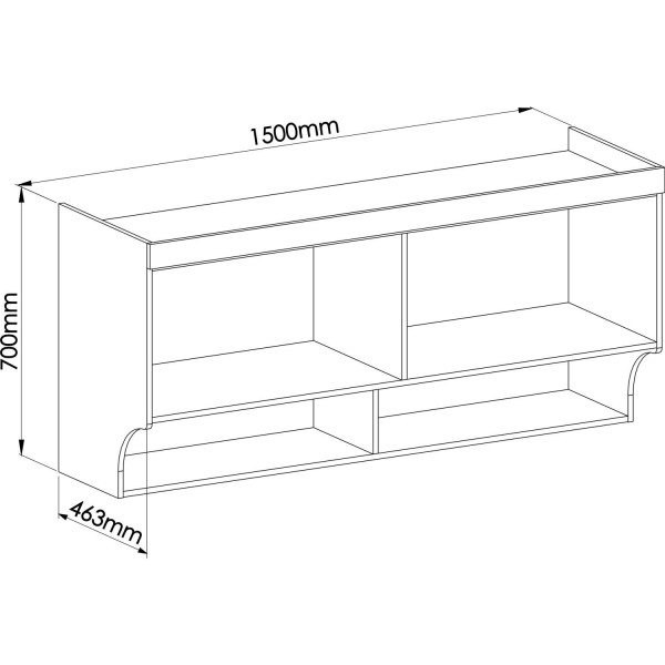 Encontraproduto.com.br - Armário Aéreo Ponte Modulado 2 Portas Infinity Móveis Castro Macadâmia/Branco