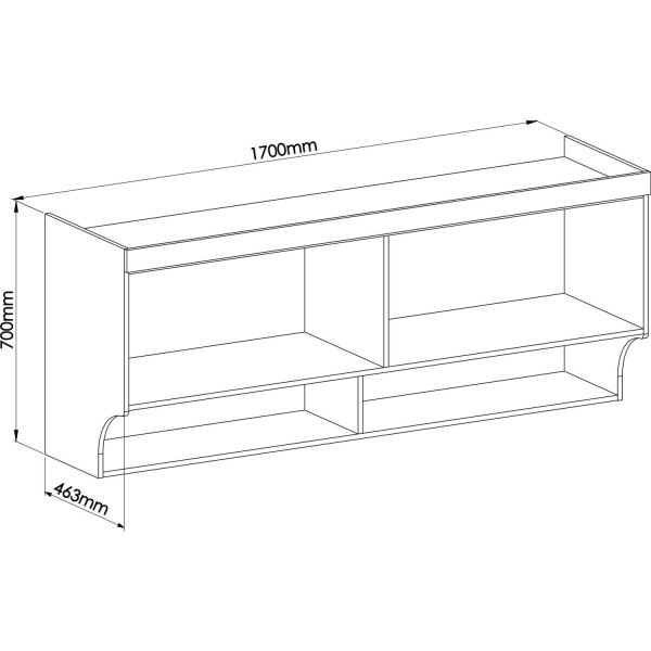 Encontraproduto.com.br - Armário Aéreo Ponte Modulado 2 Portas Infinity Móveis Castro Branco Line/ Pistache