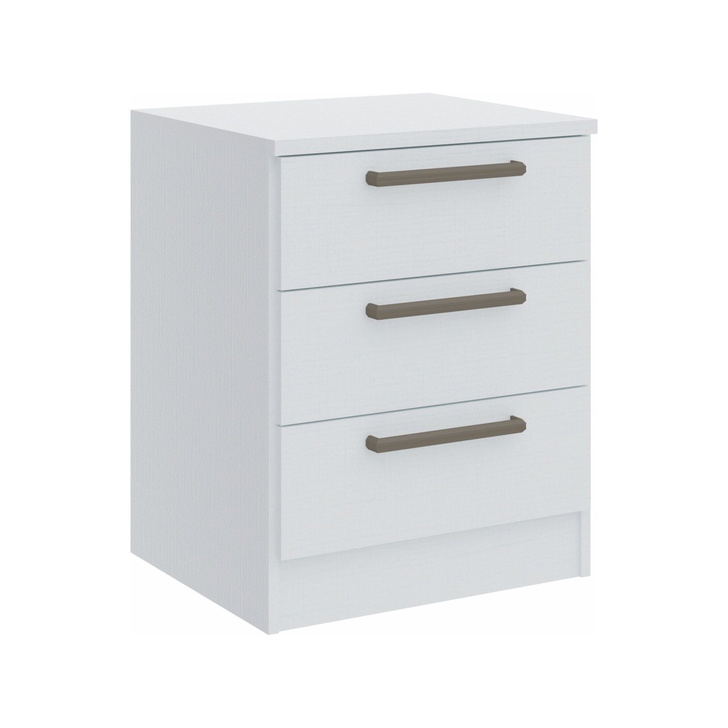 Mesa de Cabeceira Modulada 3 Gavetas Requinte+ Móveis Castro Branco Line