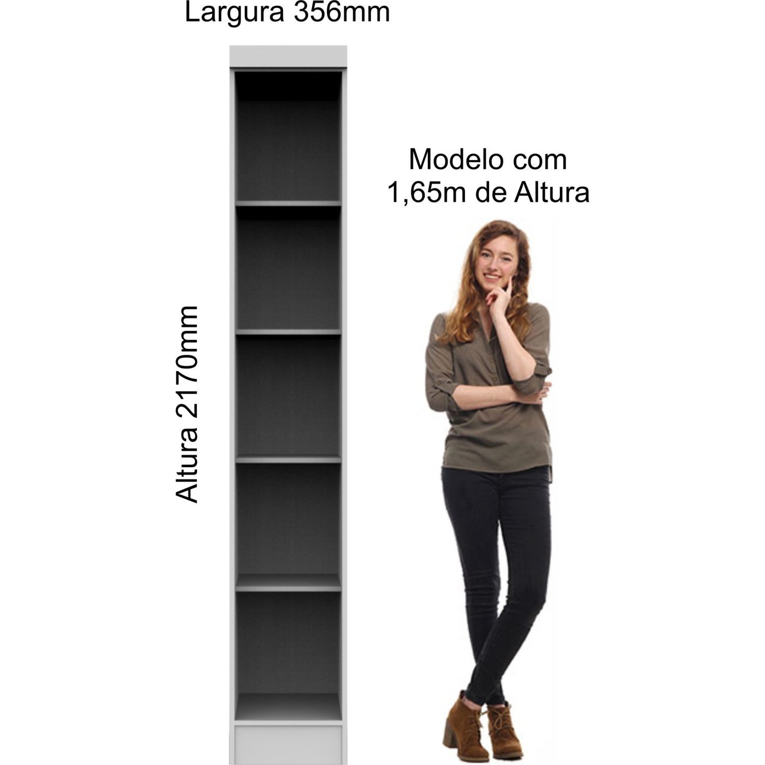 Guarda Roupa Modulado 1 Porta Infinity Móveis Castro Branco Line/Blush Line