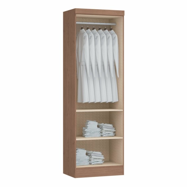 Encontraproduto.com.br - Guarda Roupa Modulado 2 Portas Infinity Móveis Castro Macadâmia/Pistache Line