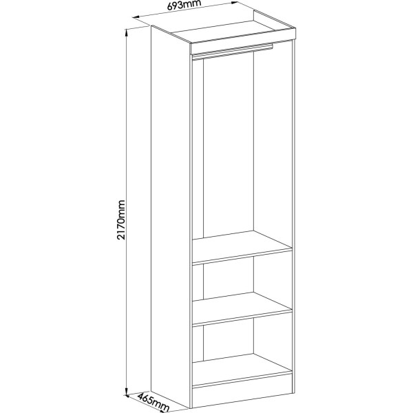 Encontraproduto.com.br - Guarda Roupa Modulado 2 Portas Infinity Móveis Castro Macadâmia/Pistache Line