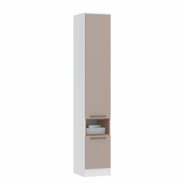 Encontraproduto.com.br - Módulo 2 Portas 1 Nicho Coringa Requinte+ Móveis Castro Branco Line/Duna Line/Macadâmia