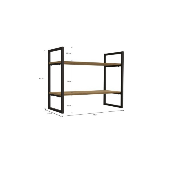 Encontraproduto.com.br - Nicho 2 Prateleiras Freijó/Preto Fosco