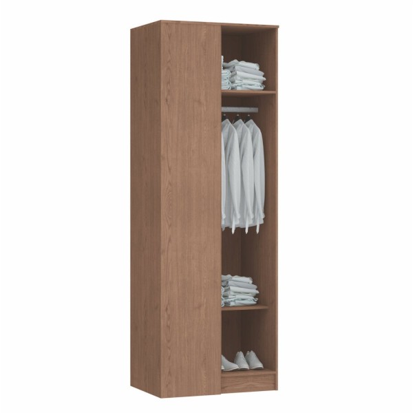 Encontraproduto.com.br - Guarda Roupa Modulado Canto Reto 1 Porta Requinte+ Móveis Castro Macadâmia