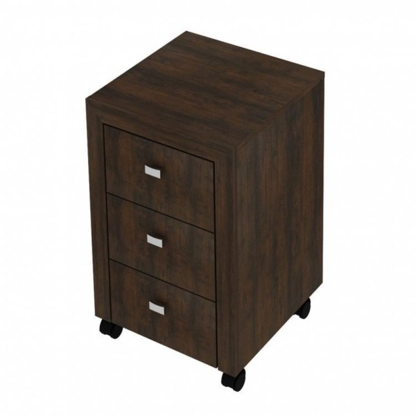 Encontraproduto.com.br - Conjunto Home Office 2 Peças Escrivaninha Com Gaveteiro 3 Gavetas Espresso Móveis Rústico