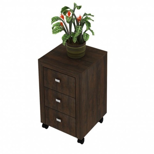 Encontraproduto.com.br - Conjunto Home Office 2 Peças Escrivaninha Com Gaveteiro 3 Gavetas Espresso Móveis Rústico