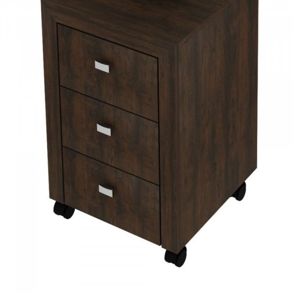 Encontraproduto.com.br - Conjunto Home Office 2 Peças Escrivaninha Com Gaveteiro 3 Gavetas Espresso Móveis Rústico