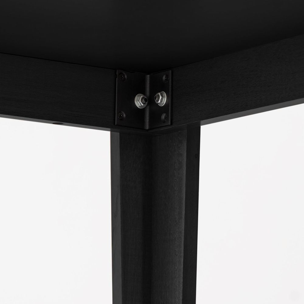Mesa Oval 8 Lugares 2,0m Tampo Mdf Tiê Cabecasa Madeiramadeira Preto