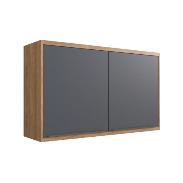 Encontraproduto.com.br - Cozinha Compacta 3 Peças 6 Portas 3 Gavetas Com Divisor De Talheres 2 Nichos Para Forno Viena Edez Louro Freijó/cinza