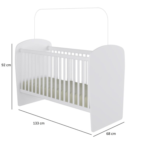 Encontraproduto.com.br - Quarto de Bebê Completo com 1 Berço 1 Cômoda 1 Guarda Roupa Arco-Íris Móveis Percasa Branco
