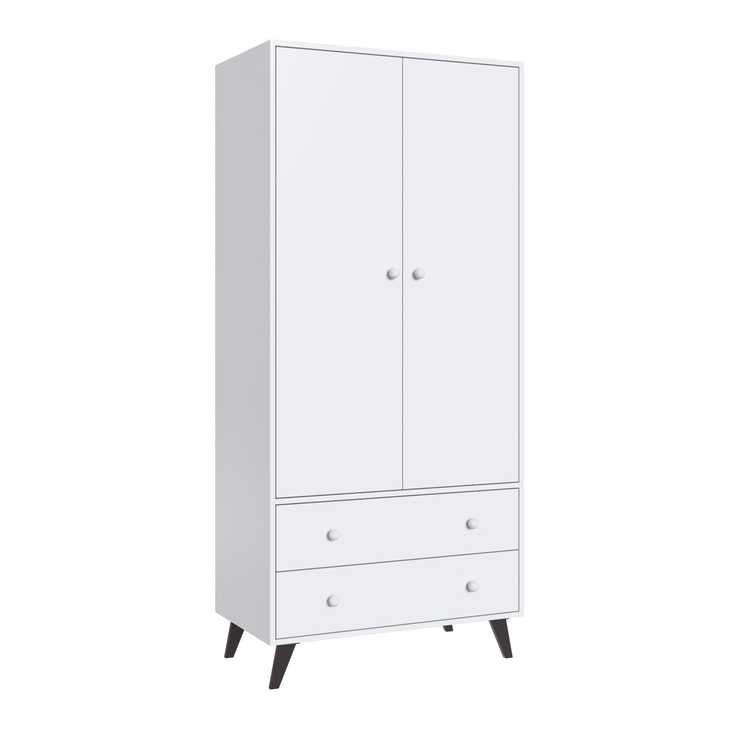 Encontraproduto.com.br - Quarto de Bebê Completo Roupeiro 2 Portas 2 Gavetas com Cômoda 3 Gavetas 1 Nicho Nuvem Móveis Percasa Branco